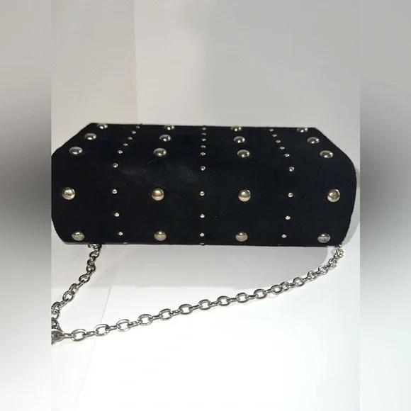 Gold Studded Clutch with Chain - Picture 2 of 4